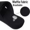 imageshevalues Summer House Slippers for Women with Arch Support Breathable Waffle Cotton Indoor Slippers Slip on Open Toe Home ShoesBlack