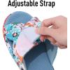 imageshevalues Summer House Slippers for Women with Arch Support Breathable Waffle Cotton Indoor Slippers Slip on Open Toe Home ShoesBlue