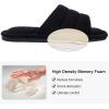 imageshevalues Terry Cloth Open Toe Slippers for Women Memory Foam Slip On House SlippersBlack