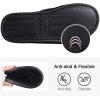 imageshevalues Terry Cloth Open Toe Slippers for Women Memory Foam Slip On House SlippersFuzzy Black