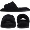 imageshevalues Terry Cloth Open Toe Slippers for Women Memory Foam Slip On House SlippersFuzzy Black