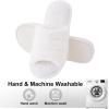 imageshevalues Terry Cloth Open Toe Slippers for Women Memory Foam Slip On House SlippersFuzzy White