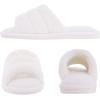 imageshevalues Terry Cloth Open Toe Slippers for Women Memory Foam Slip On House SlippersFuzzy White