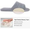 imageshevalues Terry Cloth Open Toe Slippers for Women Memory Foam Slip On House SlippersGrey