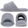 imageshevalues Terry Cloth Open Toe Slippers for Women Memory Foam Slip On House SlippersGrey
