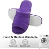 imageshevalues Terry Cloth Open Toe Slippers for Women Memory Foam Slip On House SlippersPurple