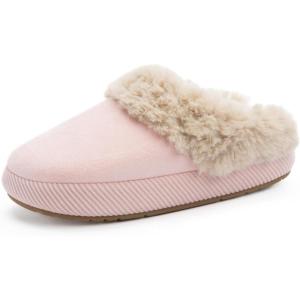 imageChantomoo Slippers for Women and Men Memory Foam Slippers House Shoes Faux Suede Upper Rubber Sole Faux Fur Lining Warm Comfy Indoor Fuzzy SlippersPink
