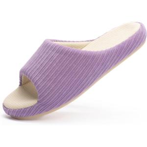 imageChantomoo Womens Slipper Memory Foam Slippers Comfy House Slippers Rubber Sole Bedroom Cozy Indoor Outdoor Home Slipper SlidesPurple