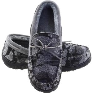 imageLA PLAGE Mens Moccasin Slippers Memory Foam Warm Plush House Slippers Indoor Outdoor Comfortable Winter House ShoesCamo a
