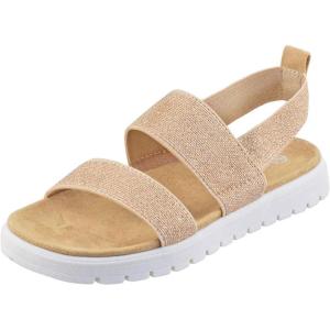 imageLulex Girls Sandals Kids Strap Flat Sandals OpenToe Casual Shoes with Elastic Straps