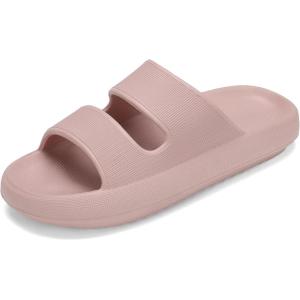 imageNineCiFun Unisex Pillow Slippers Cloud Slides for Women and Men Platform Slide Sandals with Arch SupportPink