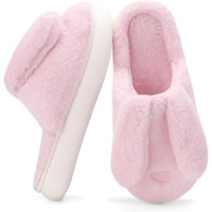 imageNineCiFun Womens Bunny Slippers Memory Foam House Plush Fluffy Rabbit Slippers Comfy Fuzzy Faux Fur Lining Indoor Animal Bedroom ShoesPink