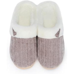 imageNineCiFun Womens Comfy House Slippers Memory Foam Fuzzy Bedroom Scuffs Slippers Indoor Outdoor Anti Skid Home Slippers Shoes with Warm Plush LiningLight Pink