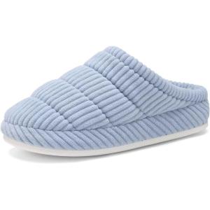 imageNineCiFun Womens Fuzzy House Slippers Corduroy Memory Foam Slippers Warm Slip On Comfy Bedroom Slippers Indoor Outdoor ShoesBlue