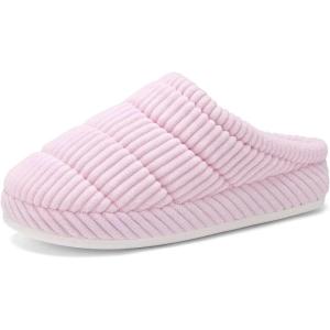 imageNineCiFun Womens Fuzzy House Slippers Corduroy Memory Foam Slippers Warm Slip On Comfy Bedroom Slippers Indoor Outdoor ShoesPink