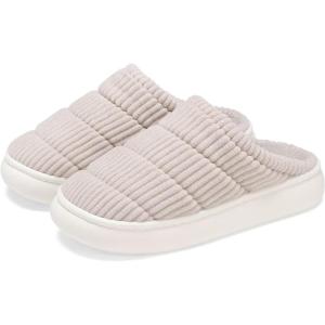 imageNineCiFun Womens House Shoes Warm Memory Foam Slippers for Women Indoor Soft Fleece Lined Womens SlippersBeige