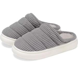 imageNineCiFun Womens House Shoes Warm Memory Foam Slippers for Women Indoor Soft Fleece Lined Womens SlippersGrey