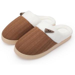 imageNineCiFun Womens Slippers Scuff Comfy Lightweight House Shoes Slip on Memory Foam Bedroom Slippers Indoor Outdoor Home Shoes with Soft Terry LiningBrown