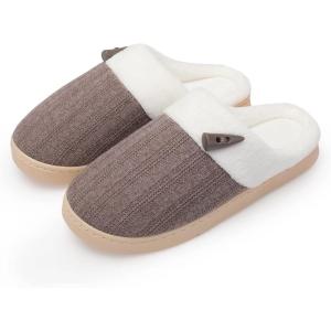imageNineCiFun Womens Slippers Scuff Comfy Lightweight House Shoes Slip on Memory Foam Bedroom Slippers Indoor Outdoor Home Shoes with Soft Terry LiningCoffee