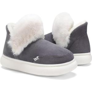 imageNineCiFun Womens Suede Bootie Slippers Warm Fuzzy Slippers with Faux Fur Lining Cozy Memory Foam Indoor House ShoesGrey