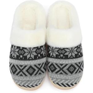 imageNineCiFun Womens Warm House Slippers Memory Foam House Fuzzy Cute Christmas Slippers Ladies Bedroom Slippers Gift For WomenGrey
