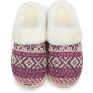 imageNineCiFun Womens Warm House Slippers Memory Foam House Fuzzy Cute Christmas Slippers Ladies Bedroom Slippers Gift For WomenPurple