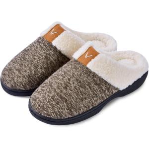 imageParlovable Womens Cozy Memory Foam Slippers Fuzzy Plush Fleece Lining Comfortable House Shoes Slip On Indoor Outdoor AntiSkid Sole WinterCoffee