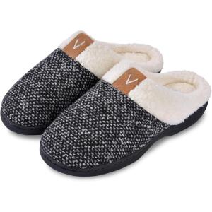 imageParlovable Womens Cozy Memory Foam Slippers Fuzzy Plush Fleece Lining Comfortable House Shoes Slip On Indoor Outdoor AntiSkid Sole WinterGrey