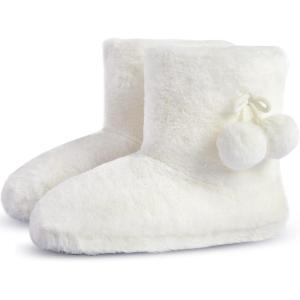 imageParlovable Womens Fuzzy Bootie Slippers Fluffy Plush Fleece Cute House Shoes Soft Memory Foam Winter Warm Indoor Booty Slippers