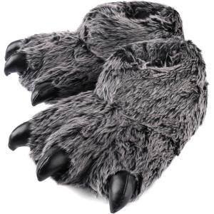 imageULTRAIDEAS Animal Paw Slippers for Women and Men Funny Claw Slippers for Adult and Kids Unisex Cute Costume House ShoesBlack Bear Paw