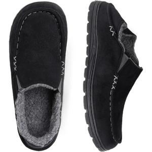 imageULTRAIDEAS Mens Austin Moccains Knit Slippers with Tie