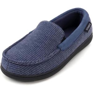 imageULTRAIDEAS Mens Carver Slippers Moc Loafer House Shoes Memory FoamAegean Blue