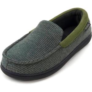 imageULTRAIDEAS Mens Carver Slippers Moc Loafer House Shoes Memory FoamSage Green