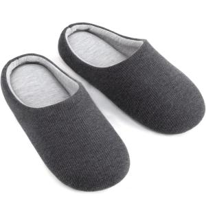 imageULTRAIDEAS Mens Comfy Memory Foam Slippers Indoor House Slippers for Men NonSlipGrey