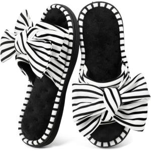 imageULTRAIDEAS Womens Eurytides Slide Slippers Memory Foam House ShoesBlack
