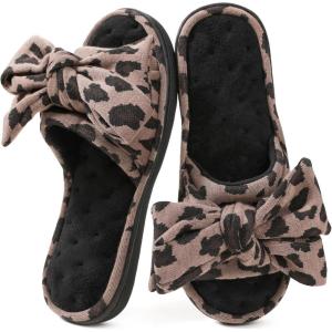 imageULTRAIDEAS Womens Eurytides Slide Slippers Memory Foam House ShoesBrown