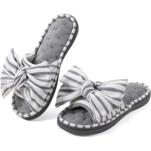 imageULTRAIDEAS Womens Eurytides Slide Slippers Memory Foam House ShoesLight Grey