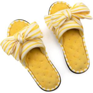 imageULTRAIDEAS Womens Eurytides Slide Slippers Memory Foam House ShoesYellow