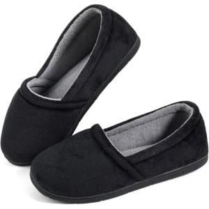 imageULTRAIDEAS Womens Grace Closed Back Slippers Memory Foam Loafer House Shoes with Rubber SoleBlack