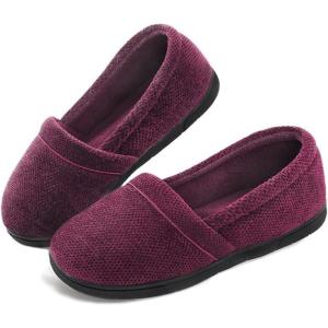 imageULTRAIDEAS Womens Grace Closed Back Slippers Memory Foam Loafer House Shoes with Rubber SolePurplish Red