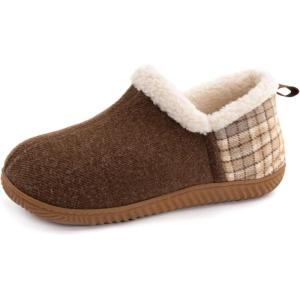 imageULTRAIDEAS Womens Indoor Loafer House Slippers with Memory Foam Ladies Warm Closed Back House Shoes with NonSlip Outdoor Rubber SoleBrown