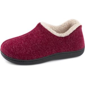 imageULTRAIDEAS Womens Indoor Loafer House Slippers with Memory Foam Ladies Warm Closed Back House Shoes with NonSlip Outdoor Rubber SoleRed