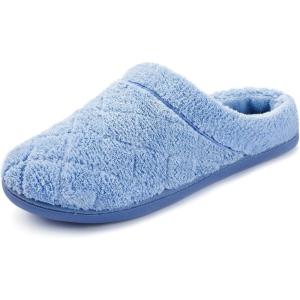 imageULTRAIDEAS Womens Indoor Terry Clog Slipper with Memory Foam SlipOn Ladies Comfy House Shoe with NonSlip Rubber SoleBlue