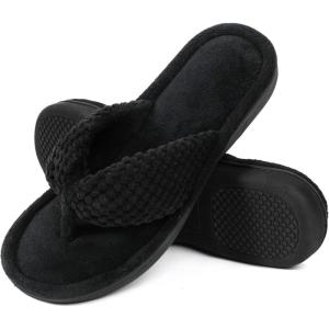 imageULTRAIDEAS Womens Popcorn Flip Flop House Slipper with Memory FoamBlack