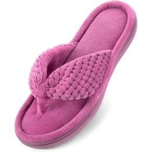 imageULTRAIDEAS Womens Popcorn Flip Flop House Slipper with Memory FoamPurple