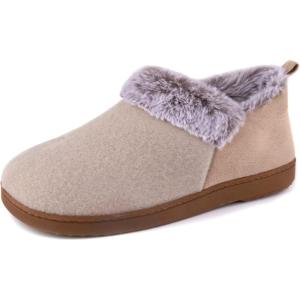 imageULTRAIDEAS Womens Warm Slippers with Back Ladies Slippers for Winter Cosy Bootie Furry SlipperBeige