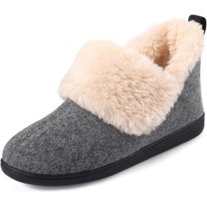 imageULTRAIDEAS Womens Warm Slippers with Back Ladies Slippers for Winter Cosy Bootie Furry SlipperShadow Grey