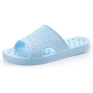 imageshevalues Shower Shoes for Women with Arch Support Quick Drying Pool Slides Lightweight Beach Sandals with Drain HolesLight Blue
