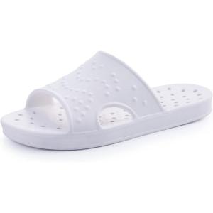 imageshevalues Shower Shoes for Women with Arch Support Quick Drying Pool Slides Lightweight Beach Sandals with Drain HolesWhite