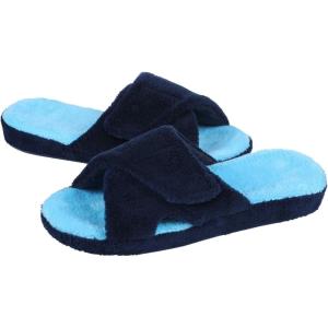 imageshevalues Summer Arch Support Slippers for Women Adjustable Terry Cloth Fuzzy Indoor Slippers Open Toe House ShoesBlue